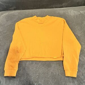 Yellow the Label Sweatshirt Womens XS Cropped Relaxed Fit Made in Canada